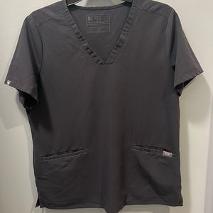 Figs women’s scrub top. Color Charcoal gray. Size medium.